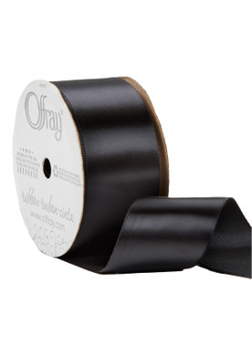 Offray Single Face Satin Ribbon Black, 1-1/2" x 21ft