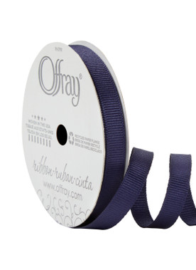 Offray Grosgrain Ribbon Navy, 3/8" x 21ft