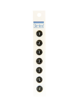Slimline 7/16" Black Buttons, 3 Packages