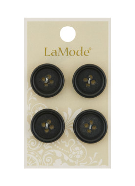 La Mode 3/4" Black Buttons, 3 Packages