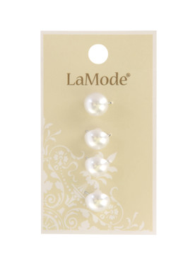 La Mode 3/8" Round Pearl shank Buttons, 3 Packages