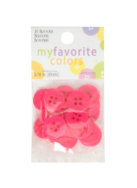 My Favorite Colors 5/8" Pink Buttons, 3 Packages