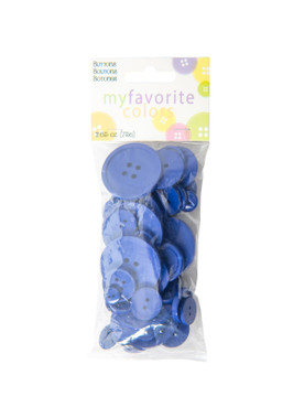 My Favorite Colors Blue Assorted Buttons, 3 Packages