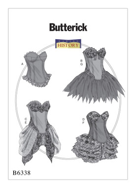 Curved-Hem Corsets and Skirts