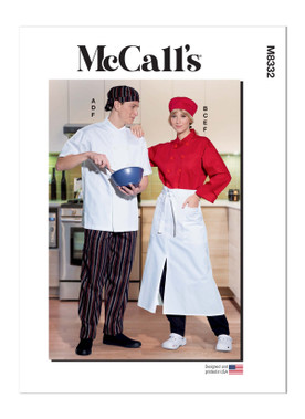 Misses' and Men's Chef Jacket, Pants, Apron and Cap