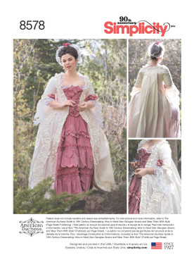 Simplicity Sewing Pattern Misses' 18th Century Gown