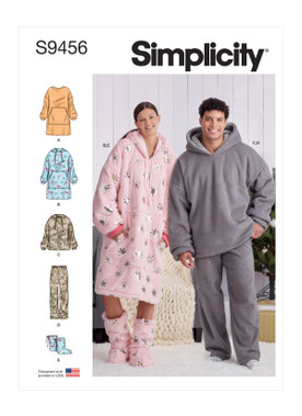 Simplicity Sewing Pattern Unisex Oversized Hoodies, Pants and Booties