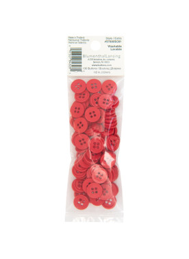 1/2" Red Buttons, 3 Packages