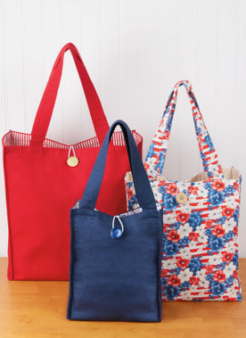 Simplicity Sewing Pattern Learn to Sew Totes in Three Sizes