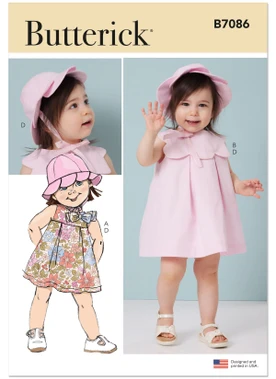 Butterick Sewing Pattern Toddlers' Dresses, Panties and Hat