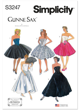Simplicity Sewing Pattern 1980s Misses' and Miss Petite Dresses Gunne Sax by Jessica McClintock