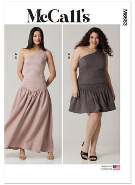McCall's Sewing Pattern Misses' and Women's One-Shoulder Top and Skirt in Two Lengths