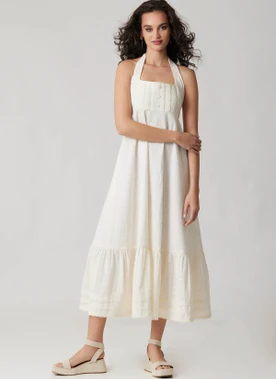McCall's Sewing Pattern Misses' Halter Dress in Two Lengths by Laura Ashley
