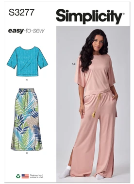Simplicity Sewing Pattern Misses’ Top, Pants, and Skirt
