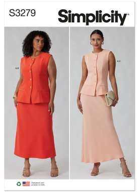 Simplicity Sewing Pattern Misses’ and Women’s Top and Skirt