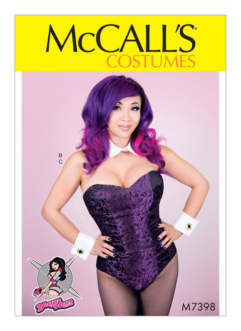 McCall's M7398 | Corseted Bodysuit, Collar, Cuffs and Tail | Front of Envelope