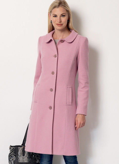 Butterick B6385 (Digital) | Misses' Funnel-Neck, Peter Pan or Pointed Collar Coats