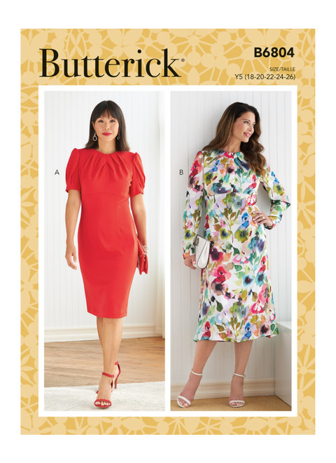 Butterick B6804 | Misses' Dress with A/B, C, D Cup Sizes | Front of Envelope