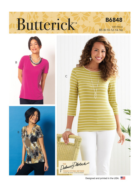 Butterick B6848 | Misses' T-Shirts & Tank Top | Front of Envelope