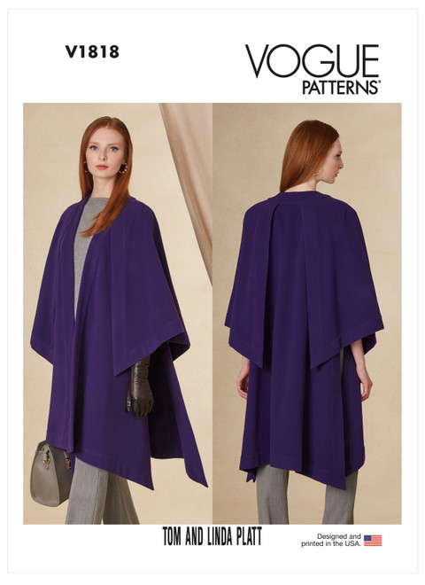 Vogue Patterns V1818 | Misses' Cape | Front of Envelope