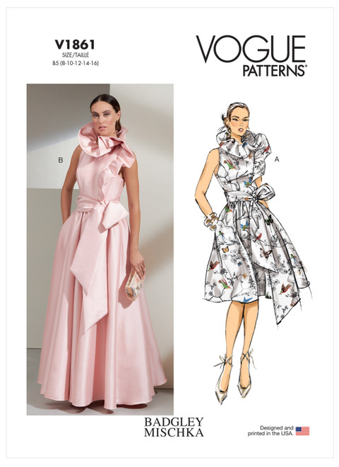Vogue Patterns V1861 | Misses' Special Occasion Dress and Sash | Front of Envelope