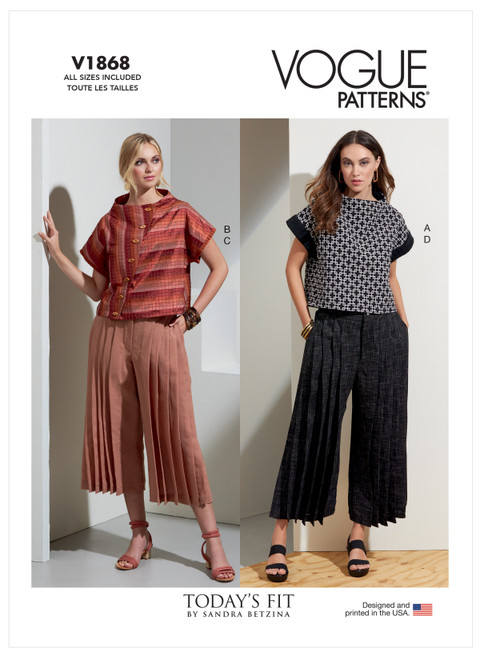 Vogue Patterns V1868 | Misses' Top and Pants | Front of Envelope