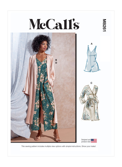 McCall's M8261 | Misses' Romper, Jumpsuit, Robe with Sash | Front of Envelope