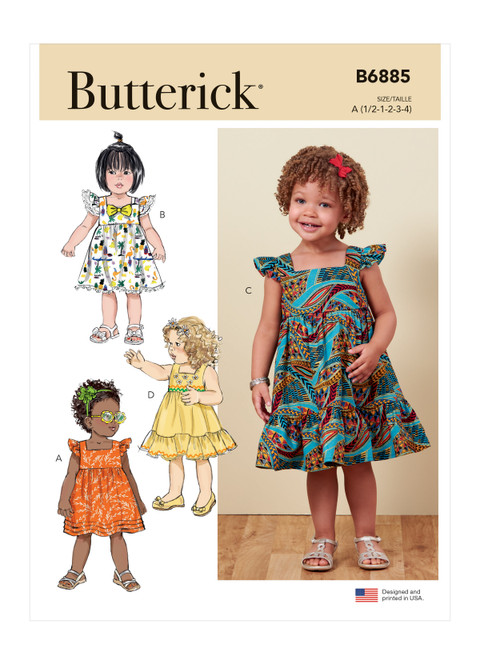 Butterick B6885 | Toddlers' Dress | Front of Envelope