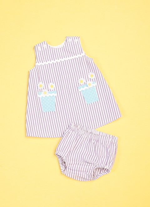 Butterick B6905 | Baby Overalls, Dress and Panties