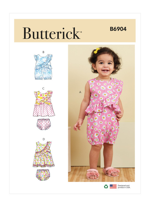 Butterick B6904 | Infants' Romper, Dress and Panties | Front of Envelope