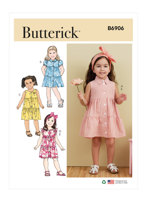 Butterick B6906 | Toddlers' Dress and Headband | Front of Envelope