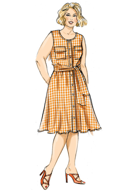 Butterick B6891 (Digital) | Women's Dress, Jumpsuit and Sash