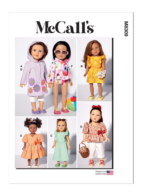 McCall's M8309 | 18" Doll Clothes | Front of Envelope