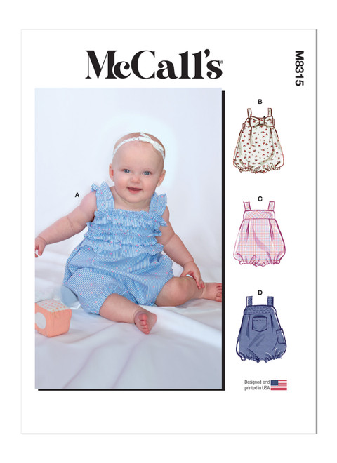 McCall's M8315 | Infants' Rompers | Front of Envelope