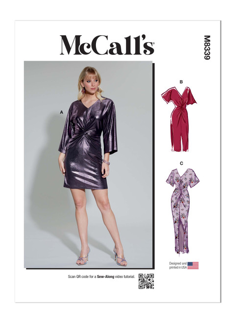 McCall's M8339 | Misses' Knit Dress | Front of Envelope