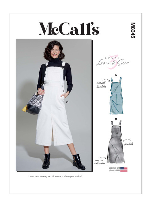 McCall's M8345 | Misses' Skirt Overalls | Front of Envelope