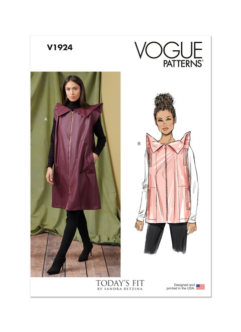 Vogue Patterns V1924 | Misses' Top in Two Lengths by Sandra Betzina | Front of Envelope