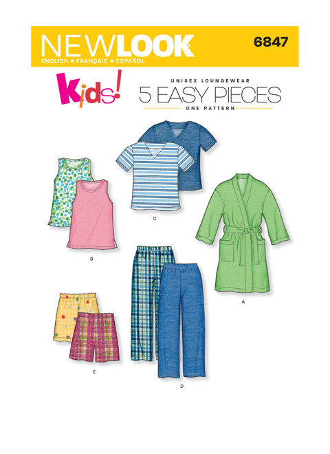 New Look N6847 | Child's Loungewear | Front of Envelope