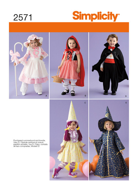 Simplicity S2571 | Toddler Costumes | Front of Envelope