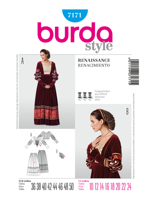 Burda Style BUR7171 | Renaissance | Front of Envelope