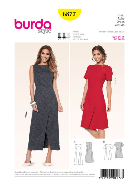 Burda Style BUR6877 | Dresses | Front of Envelope