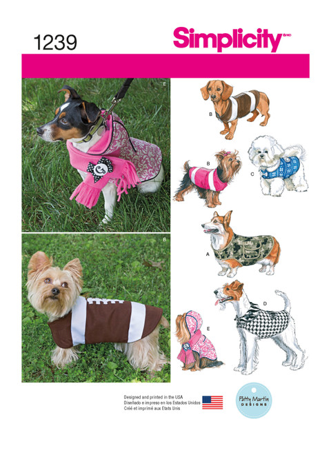 Simplicity S1239 | Dog Coats in Three Sizes | Front of Envelope
