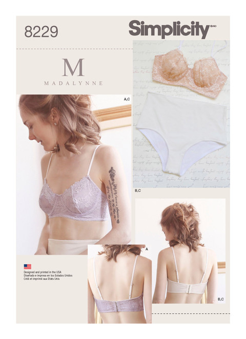 Simplicity S8229 | Misses' Underwire Bras and Panties | Front of Envelope