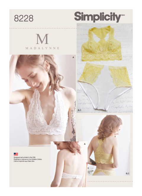 Simplicity S8228 | Misses' Soft Cup Bras and Panties | Front of Envelope