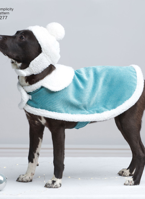 Simplicity S8277 | Fleece Dog Coats and Hats in Three Sizes