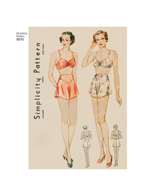 Simplicity S8510 | Misses' Vintage Brassiere and Panties