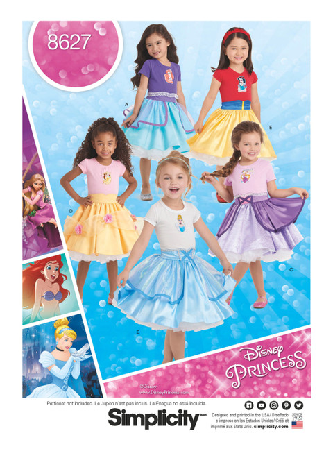 Simplicity S8627 | Child's Disney Character Skirts | Front of Envelope