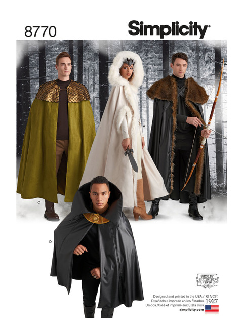 Simplicity S8770 | Unisex Costume Capes | Front of Envelope