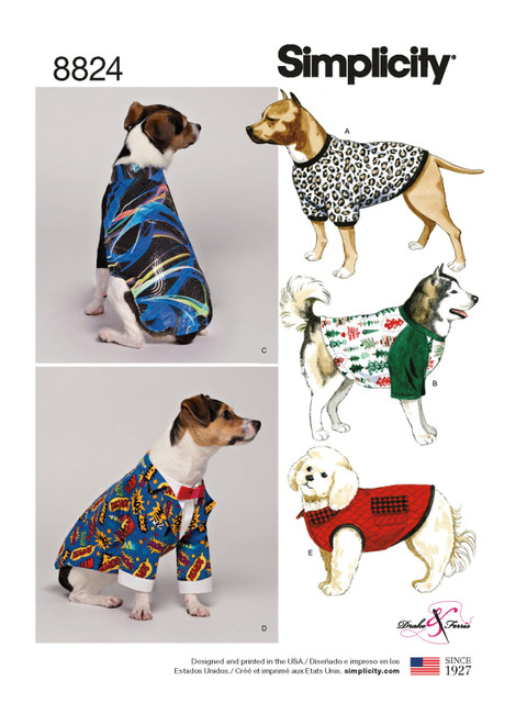 Simplicity S8824 | Dog Coats in Three Sizes | Front of Envelope