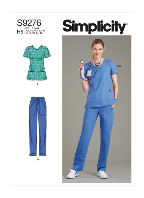 Simplicity S9276 | Misses' Scrubs | Front of Envelope